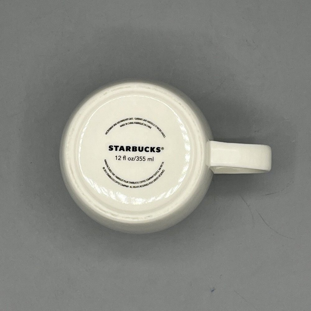 Starbucks 12oz White Coffee Mug Green Mermaid Logo 2013 - Picture 7 of 7